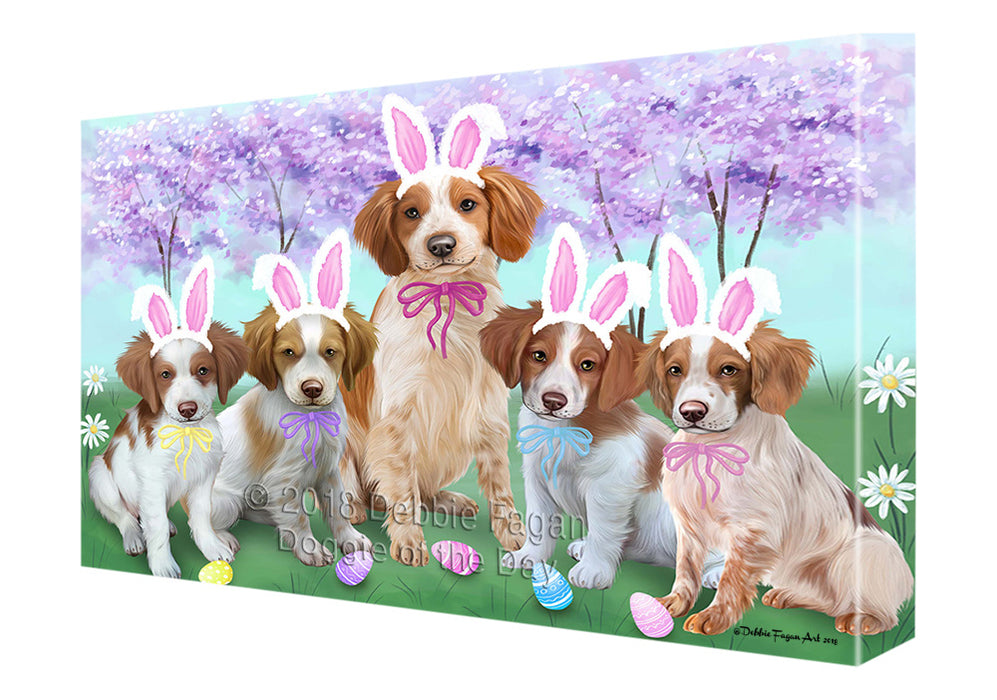 Brittany Spaniels Dog Easter Holiday Canvas Wall Art CVS57243