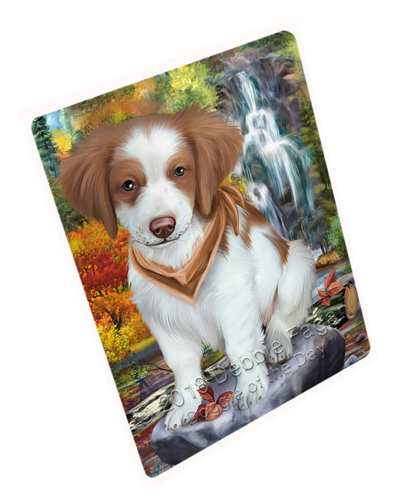 Scenic Waterfall Brittany Spaniels Dog Tempered Cutting Board C53001