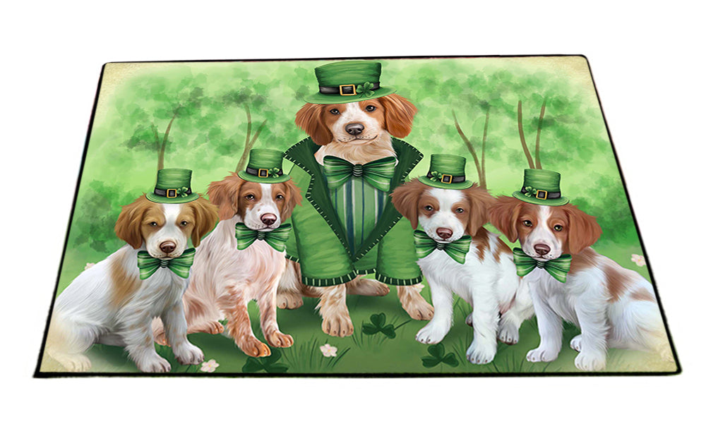 St. Patricks Day Irish Family Portrait Brittany Spaniels Dog Floormat FLMS49315 Floormat FLMS49314