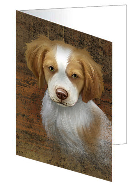 Rustic Brittany Spaniel Dog Handmade Artwork Assorted Pets Greeting Cards and Note Cards with Envelopes for All Occasions and Holiday Seasons GCD55109