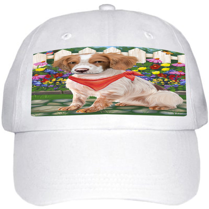 Spring Floral Brittany Spaniel Dog Ball Hat Cap HAT53178