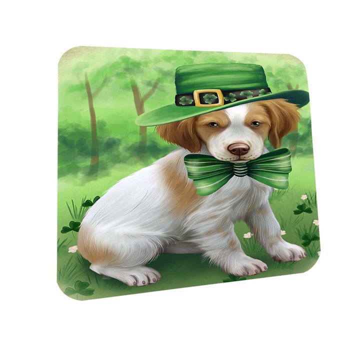 St. Patricks Day Irish Portrait Brittany Spaniel Dog Coasters Set of 4 CST48703