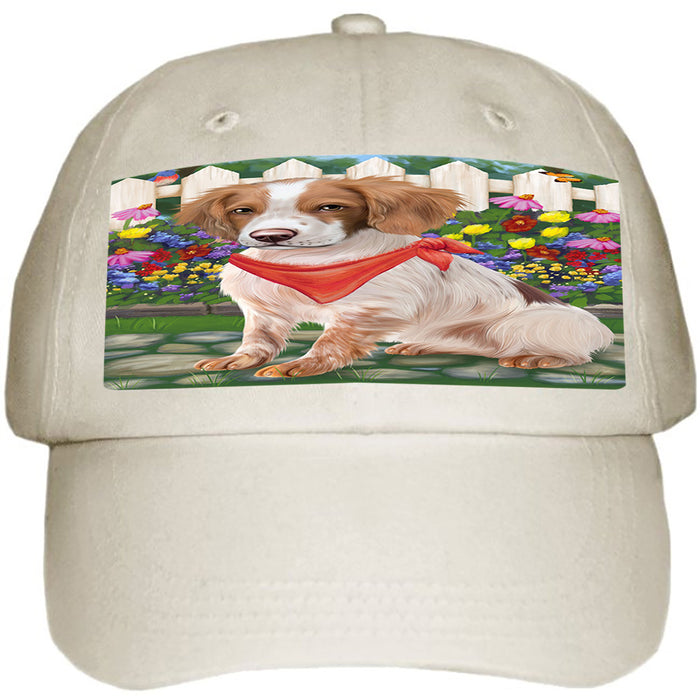 Spring Floral Brittany Spaniel Dog Ball Hat Cap HAT53178