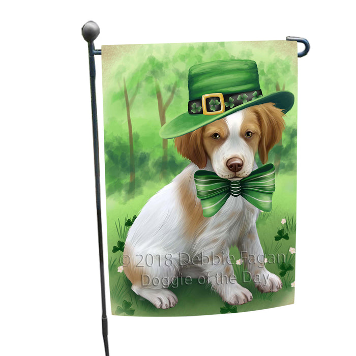 St. Patricks Day Irish Portrait Brittany Spaniel Dog Garden Flag GFLG48653