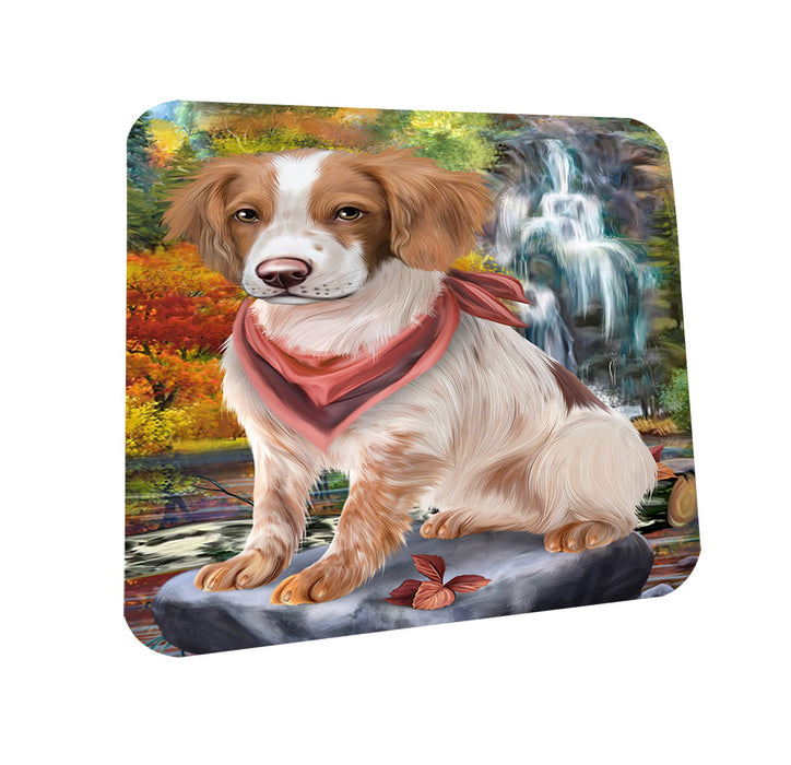 Scenic Waterfall Brittany Spaniel Dog Coasters Set of 4 CST49622