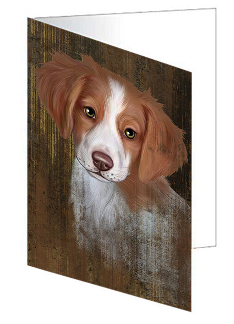 Rustic Brittany Spaniel Dog Handmade Artwork Assorted Pets Greeting Cards and Note Cards with Envelopes for All Occasions and Holiday Seasons GCD55112