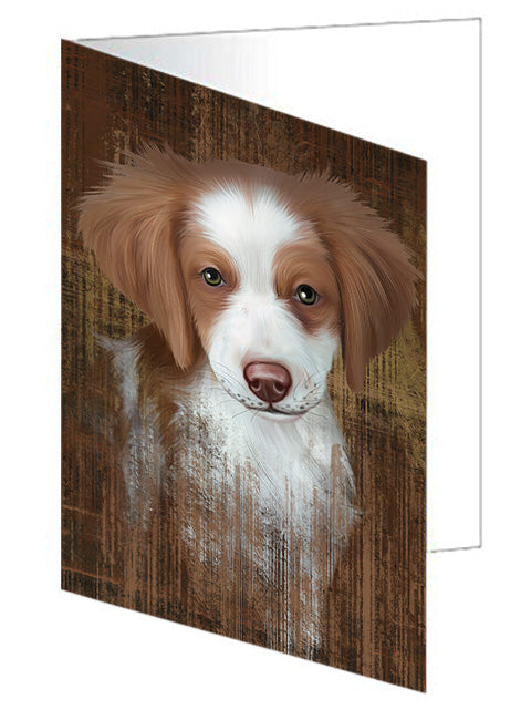 Rustic Brittany Spaniel Dog Handmade Artwork Assorted Pets Greeting Cards and Note Cards with Envelopes for All Occasions and Holiday Seasons GCD55115