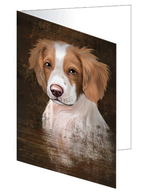 Rustic Brittany Spaniel Dog Handmade Artwork Assorted Pets Greeting Cards and Note Cards with Envelopes for All Occasions and Holiday Seasons GCD55118