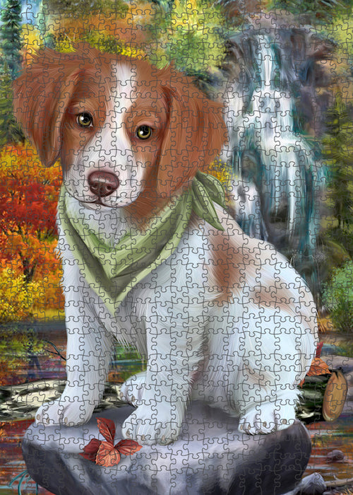 Scenic Waterfall Brittany Spaniel Dog Puzzle  PUZL52851