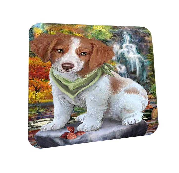 Scenic Waterfall Brittany Spaniel Dog Coasters Set of 4 CST49624