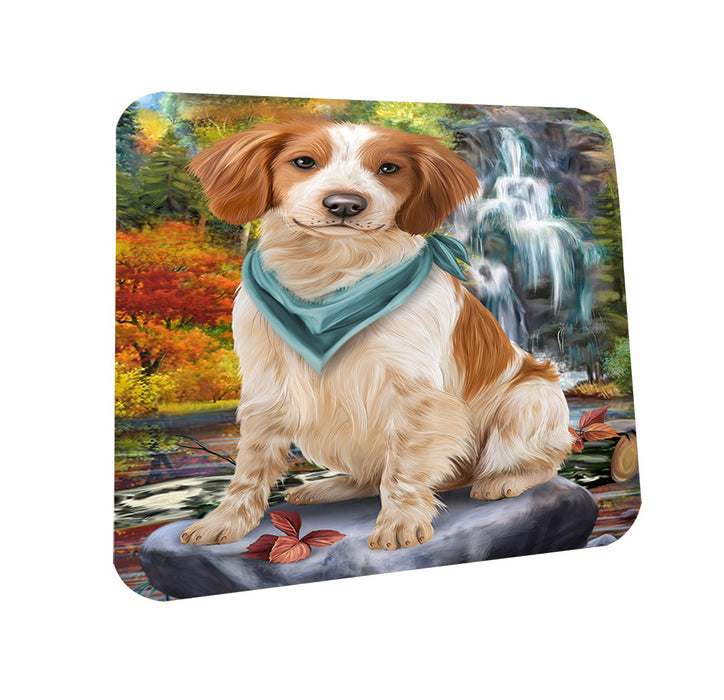 Scenic Waterfall Brittany Spaniel Dog Coasters Set of 4 CST49625