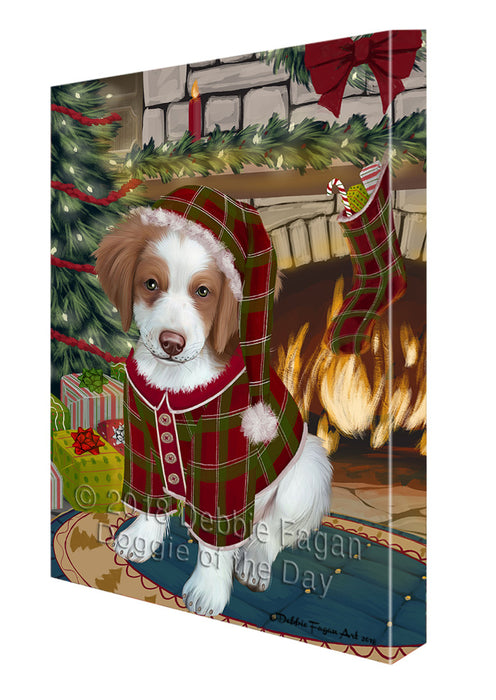 The Stocking was Hung Brittany Spaniel Dog Canvas Print Wall Art Décor CVS117125