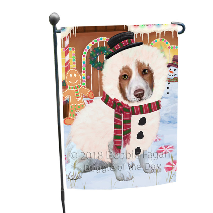 Christmas Gingerbread House Candyfest Brittany Spaniel Dog Garden Flag GFLG56762