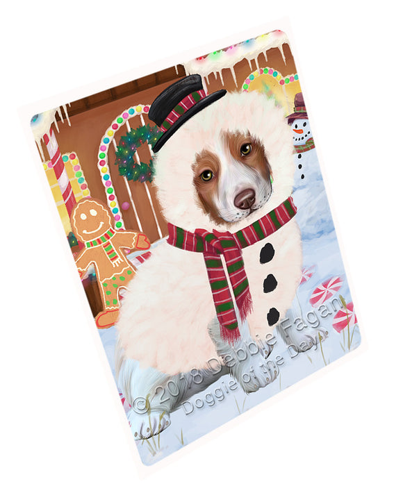 Christmas Gingerbread House Candyfest Brittany Spaniel Dog Magnet MAG73781 (Small 5.5" x 4.25")