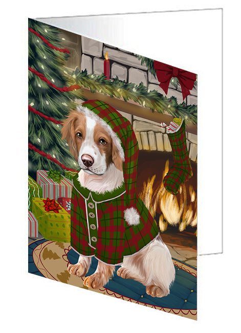 The Stocking was Hung Cavalier King Charles Spaniel Dog Handmade Artwork Assorted Pets Greeting Cards and Note Cards with Envelopes for All Occasions and Holiday Seasons GCD70313