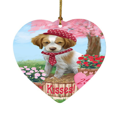 Rosie 25 Cent Kisses Brittany Spaniel Dog Heart Christmas Ornament HPOR56772