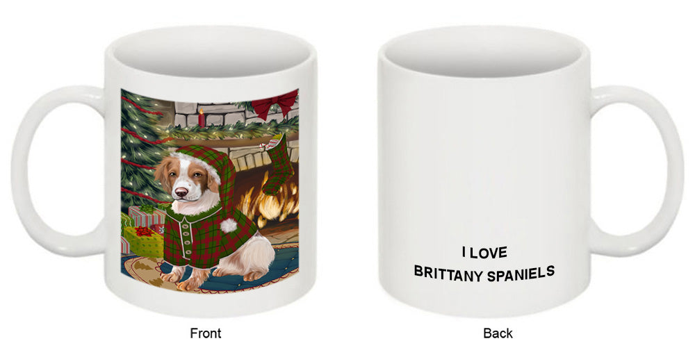 The Stocking was Hung Brittany Spaniel Dog Coffee Mug MUG50643