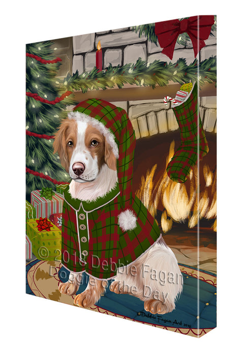 The Stocking was Hung Brittany Spaniel Dog Canvas Print Wall Art Décor CVS117134