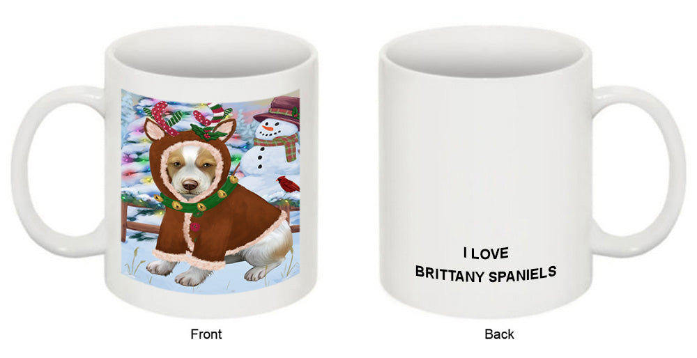 Christmas Gingerbread House Candyfest Brittany Spaniel Dog Coffee Mug MUG51613