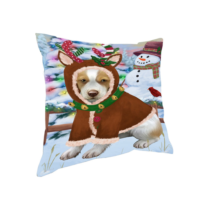 Christmas Gingerbread House Candyfest Brittany Spaniel Dog Pillow PIL79152