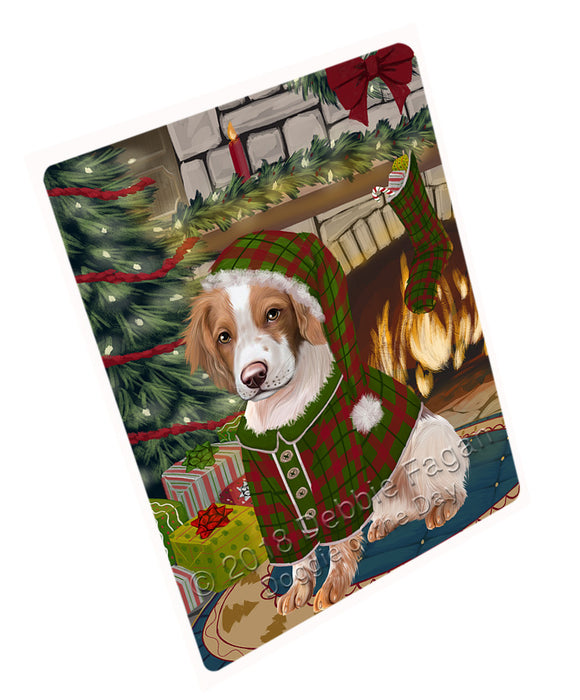 The Stocking was Hung Brittany Spaniel Dog Large Refrigerator / Dishwasher Magnet RMAG93738