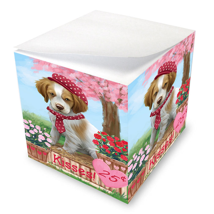 Rosie 25 Cent Kisses Brittany Spaniel Dog Note Cube NOC54488