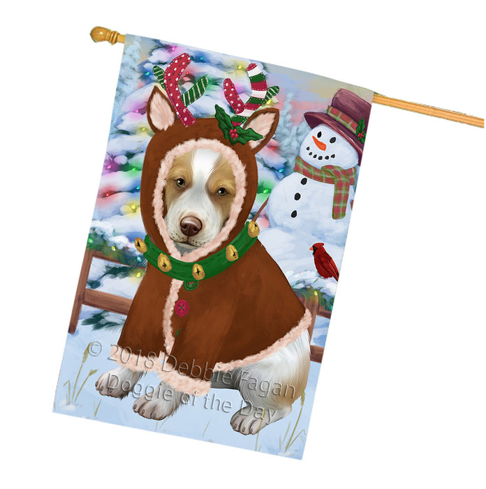 Christmas Gingerbread House Candyfest Brittany Spaniel Dog House Flag FLG56899