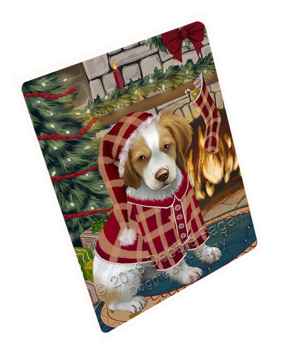 The Stocking was Hung Brittany Spaniel Dog Cutting Board C70875