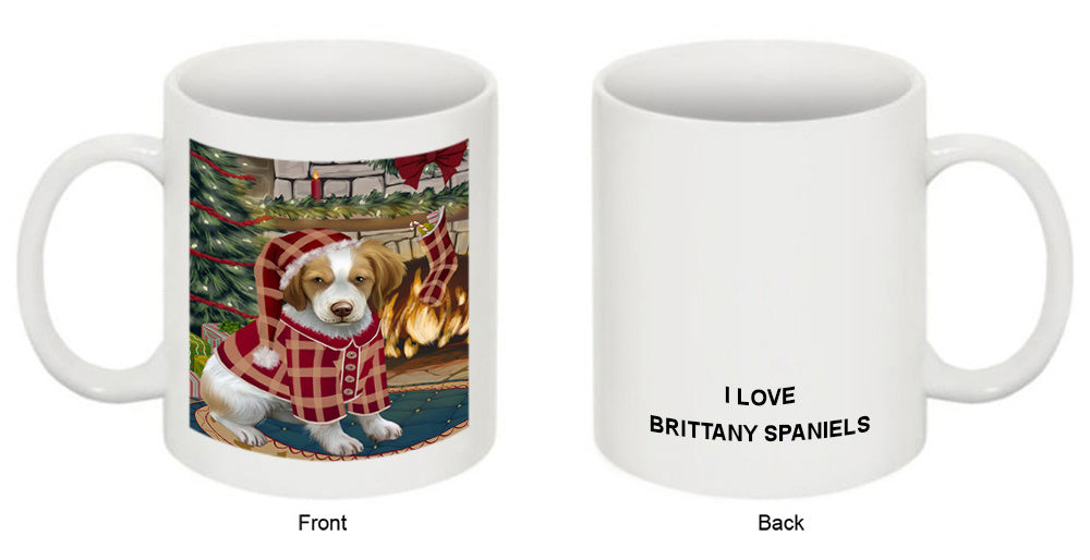 The Stocking was Hung Brittany Spaniel Dog Coffee Mug MUG50644