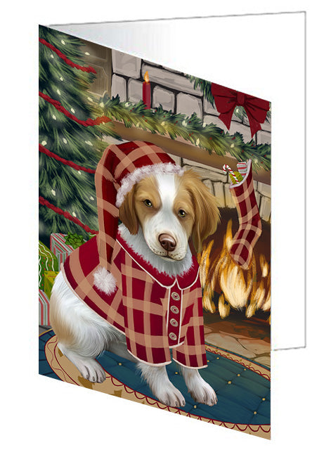 The Stocking was Hung Cavalier King Charles Spaniel Dog Handmade Artwork Assorted Pets Greeting Cards and Note Cards with Envelopes for All Occasions and Holiday Seasons GCD70310