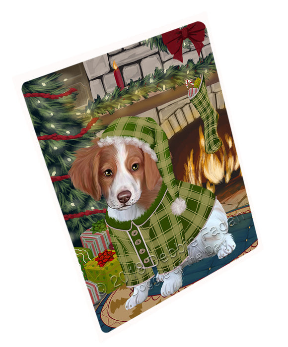 The Stocking was Hung Brittany Spaniel Dog Large Refrigerator / Dishwasher Magnet RMAG93750