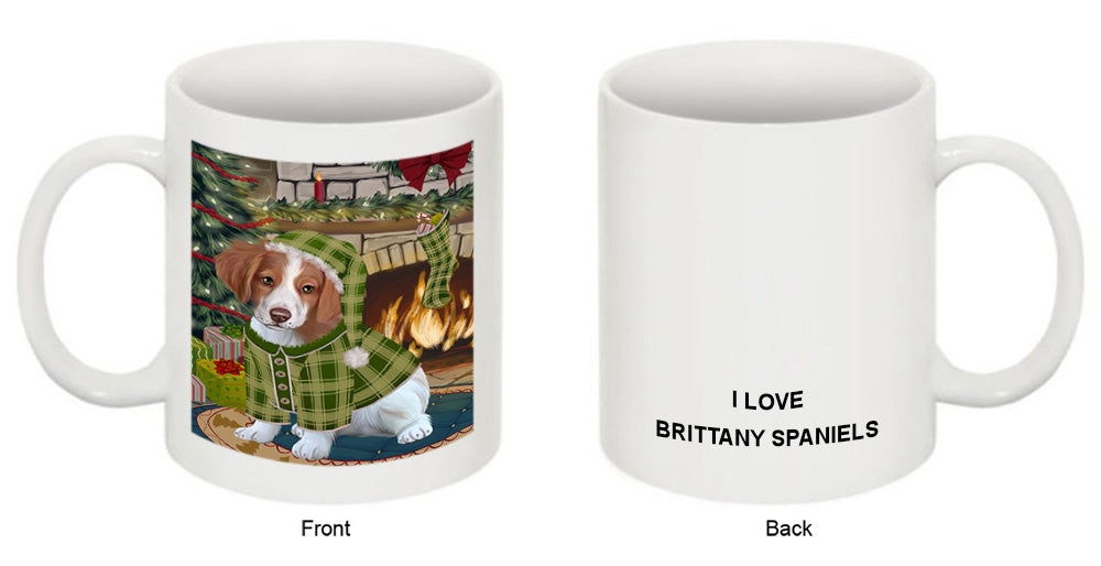 The Stocking was Hung Brittany Spaniel Dog Coffee Mug MUG50645