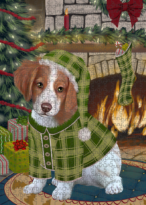The Stocking was Hung Brittany Spaniel Dog Puzzle with Photo Tin PUZL89192