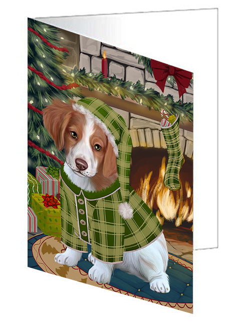 The Stocking was Hung Cavalier King Charles Spaniel Dog Handmade Artwork Assorted Pets Greeting Cards and Note Cards with Envelopes for All Occasions and Holiday Seasons GCD70307