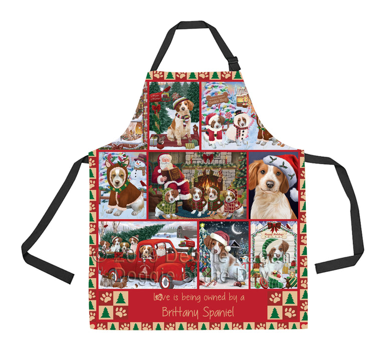 Love is Being Owned Christmas Brittany Spaniel Dogs Apron
