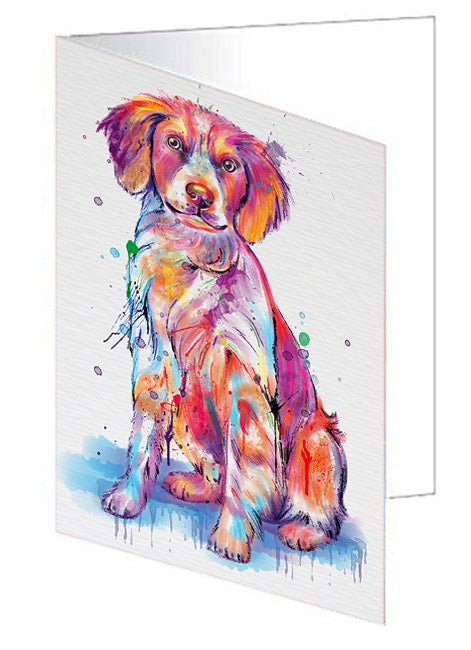 Watercolor Brittany Spaniel Dog Handmade Artwork Assorted Pets Greeting Cards and Note Cards with Envelopes for All Occasions and Holiday Seasons GCD76745