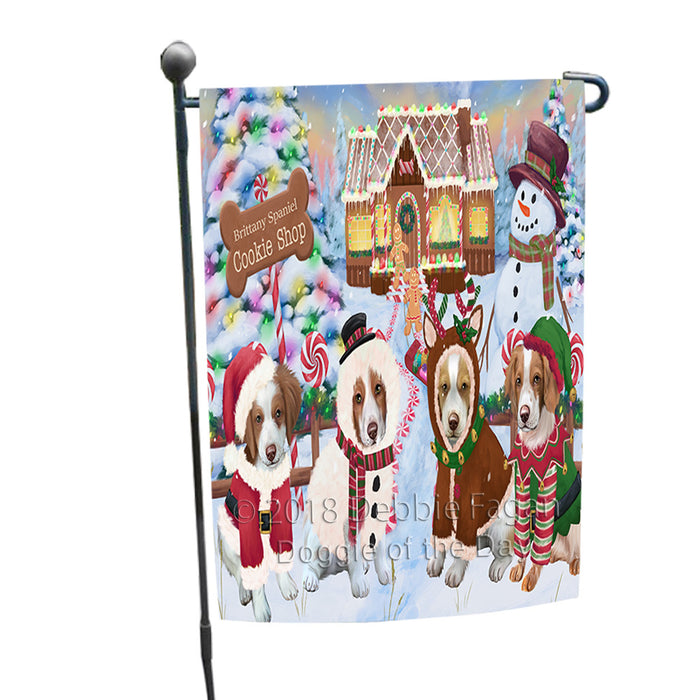 Holiday Gingerbread Cookie Shop Brittany Spaniels Dog Garden Flag GFLG56933