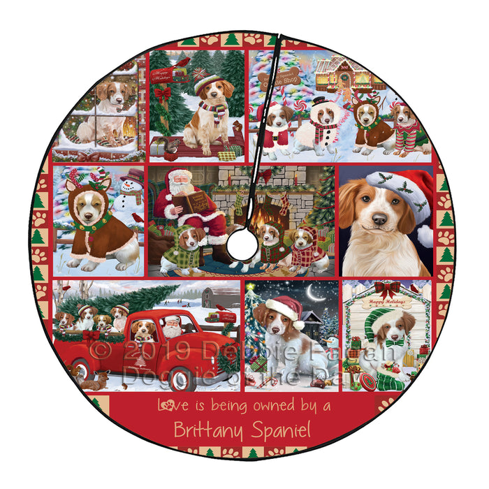 Love is Being Owned Christmas Brittany Spaniel Dogs Tree Skirt