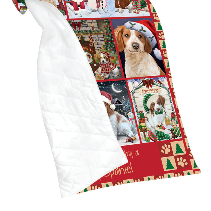Love is Being Owned Christmas Brittany Spaniel Dogs Quilt