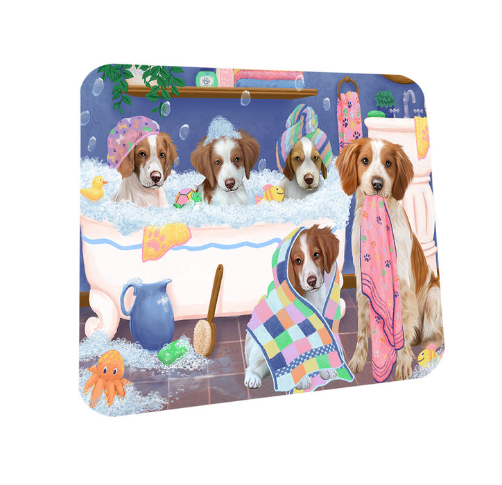 Rub A Dub Dogs In A Tub Brittany Spaniels Dog Coasters Set of 4 CST56731
