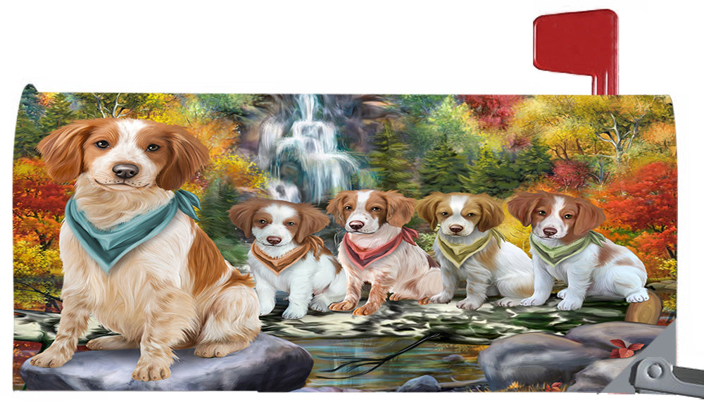 Scenic Waterfall Brittany Spaniel Dogs Magnetic Mailbox Cover MBC48713