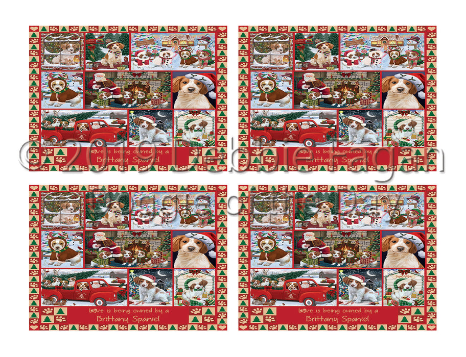 Love is Being Owned Christmas Brittany Spaniel Dogs Placemat