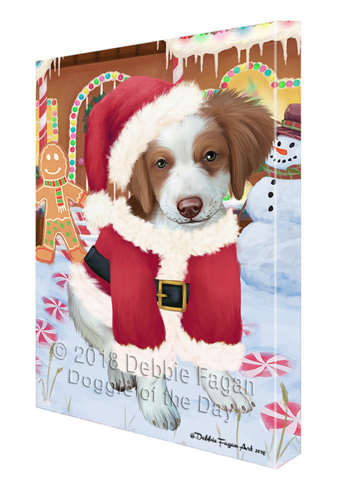 Christmas Gingerbread House Candyfest Brittany Spaniel Dog Canvas Print Wall Art Décor CVS128816