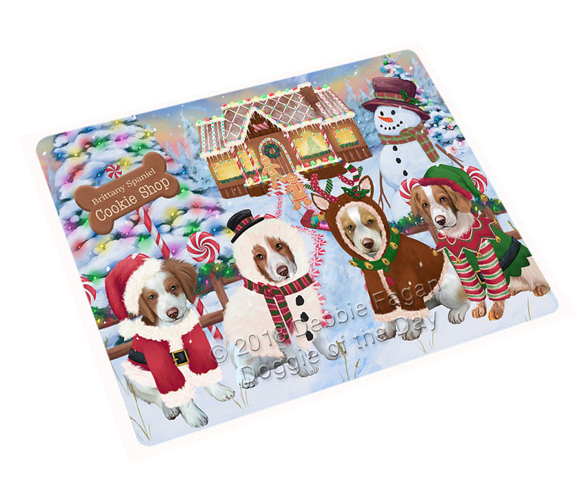 Holiday Gingerbread Cookie Shop Brittany Spaniels Dog Cutting Board C74292