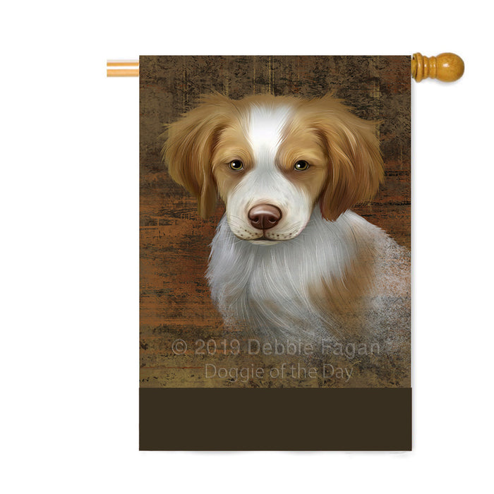 Personalized Rustic Brittany Spaniel Dog Custom House Flag FLG64533