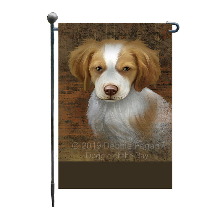 Personalized Rustic Brittany Spaniel Dog Custom Garden Flag GFLG63456