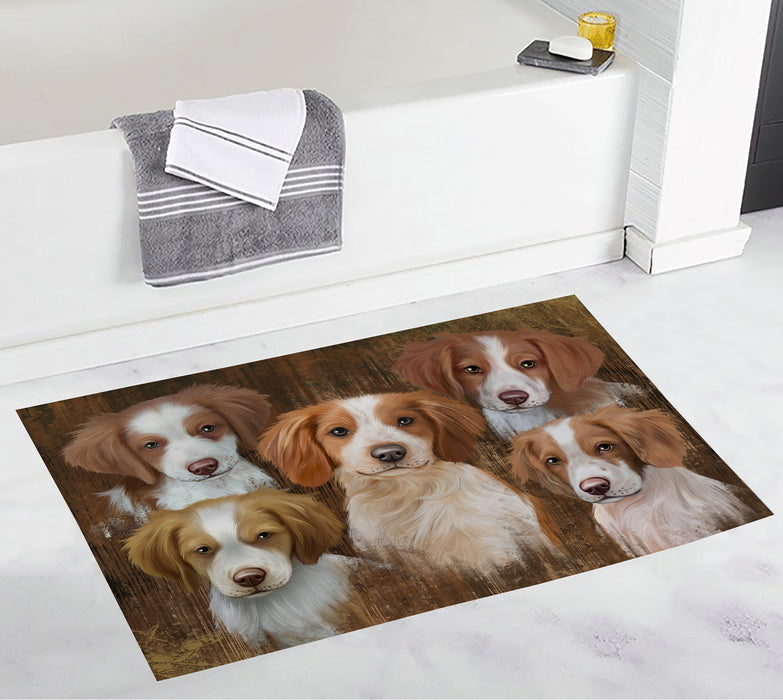 Rustic Brittany Spaniel Dogs Bath Mat