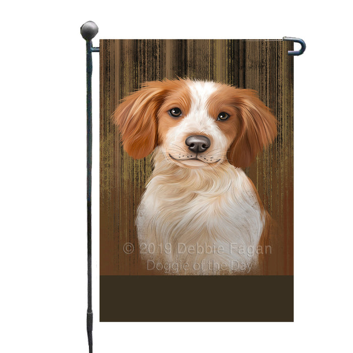Personalized Rustic Brittany Spaniel Dog Custom Garden Flag GFLG63455