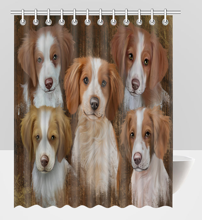 Rustic Brittany Spaniel Dogs Shower Curtain