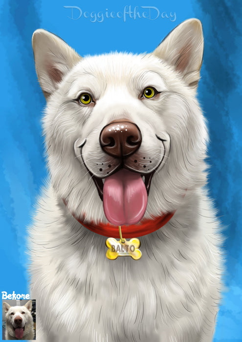 Digital Painting PERSONALIZED Caricature PET PORTRAIT! Custom Pet Dog or Cat Art